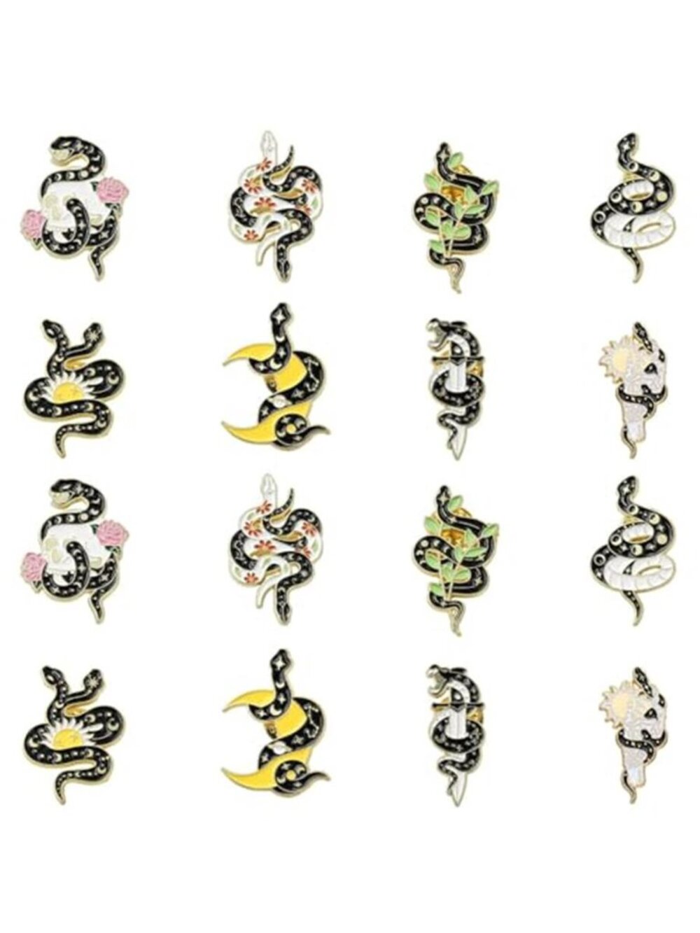 Ipotkitt Bee Rectangle Biology Theme Fruit Vegetable Snake Ice Cream Brooches